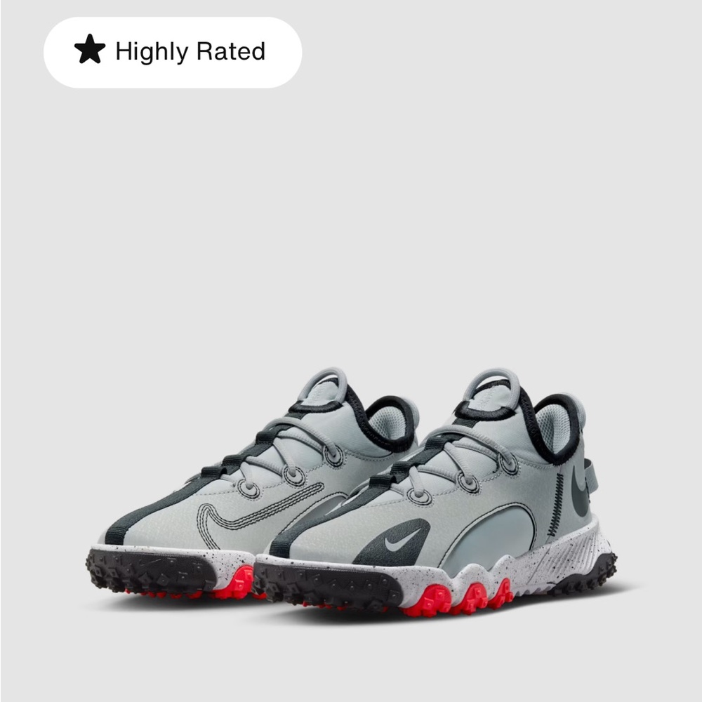 Brand new Nike Kids Cleats in Gray and Red (box NOT included)